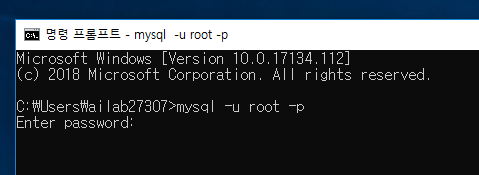 cmd에서 mysql 사용